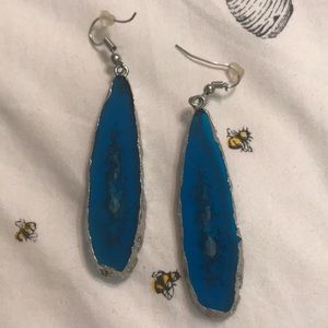 Blue faux stone earrings